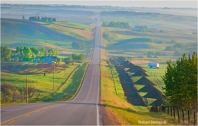 Bearspaw road NW of Calgary around sunrise in early summer